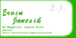 ervin jancsik business card